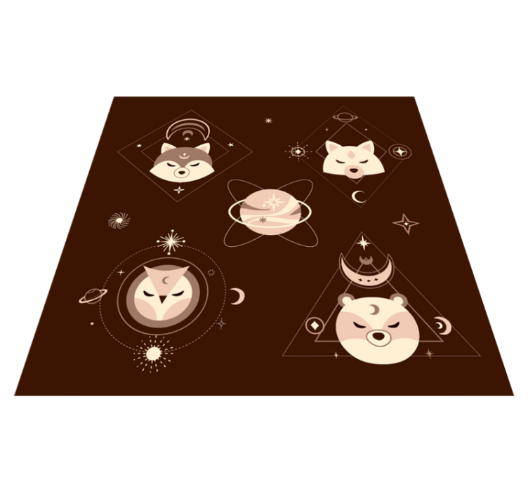 Tapis vinyle pour enfants aventure des animaux de l'espace - TenStickers