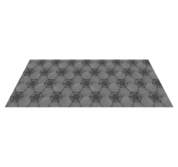 Tapis vinyle marbre motif hexagonal gris - TenStickers