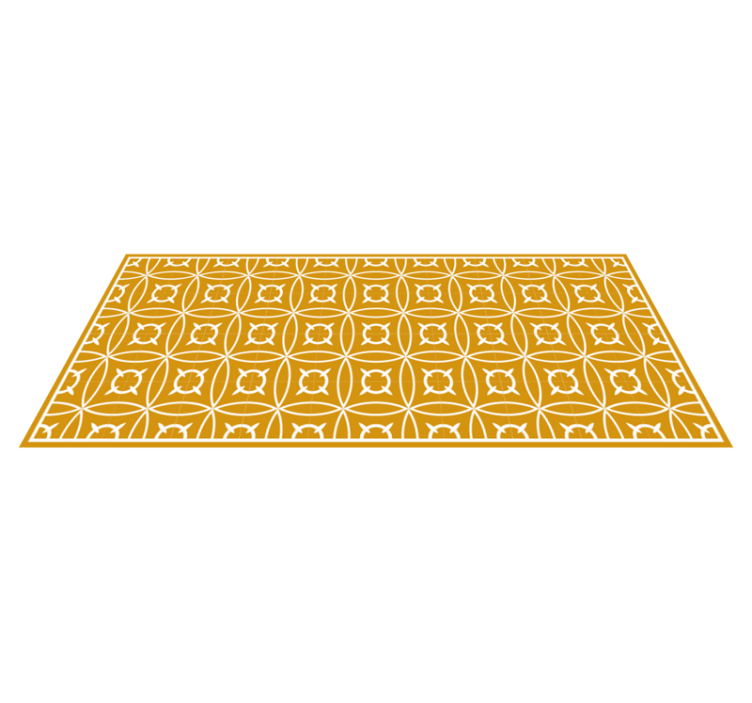 Tapis vinyle carreaux de ciment motif géométrique jaune - TenStickers