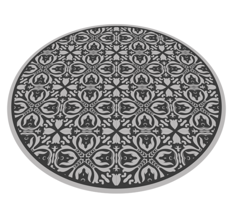 Tapis vinyle texture motifs floraux géométriques - TenStickers