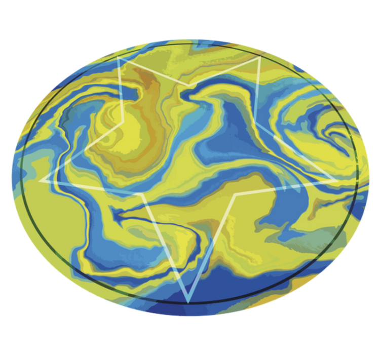 Tapis vinyle textures étoile bleue et jaune - TenStickers