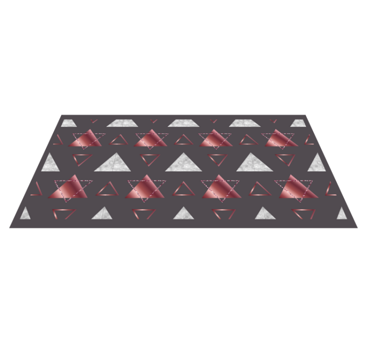 Tapis vinyles géométriques triangles roses et gris - TenStickers
