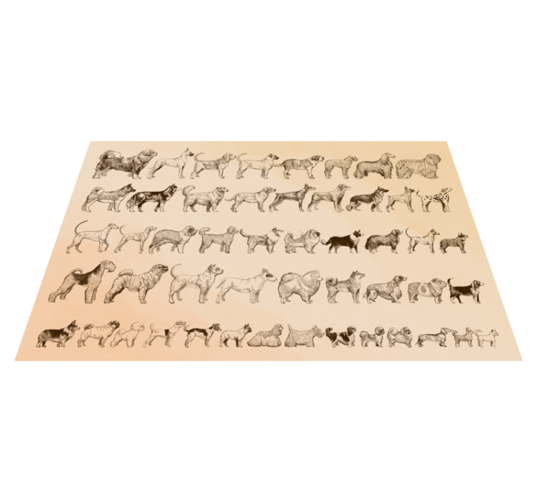 Tapis vinyle animal illustrations de chiens beiges - TenStickers