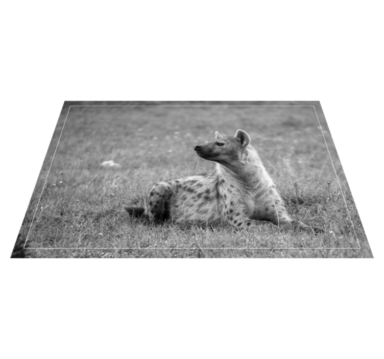 Tapis vinyle animal portrait élégant d'une hyène - TenStickers