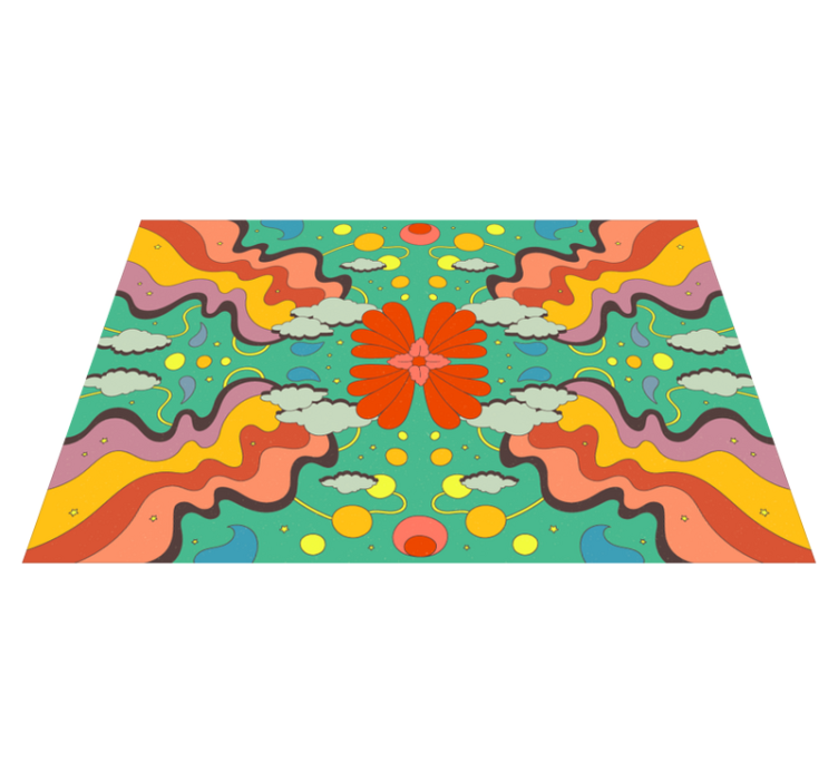 Tapis vinyle nature vagues florales vibrantes - TenStickers