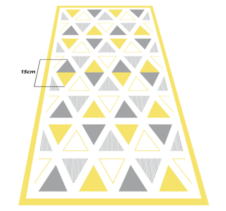 Tapis vinyles géométriques motif de triangle jaune - TenStickers