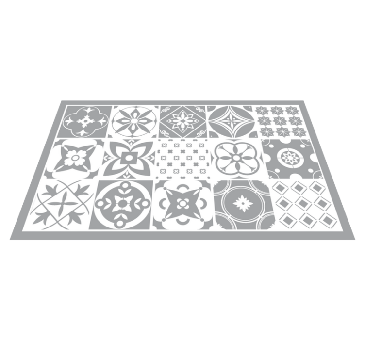 Tapis vinyle carreaux de ciment gris élégant - TenStickers