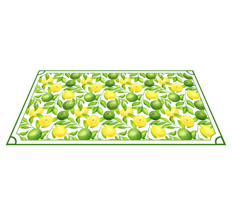 Tapis vinyle cuisine motif de feuille d'agrumes - TenStickers
