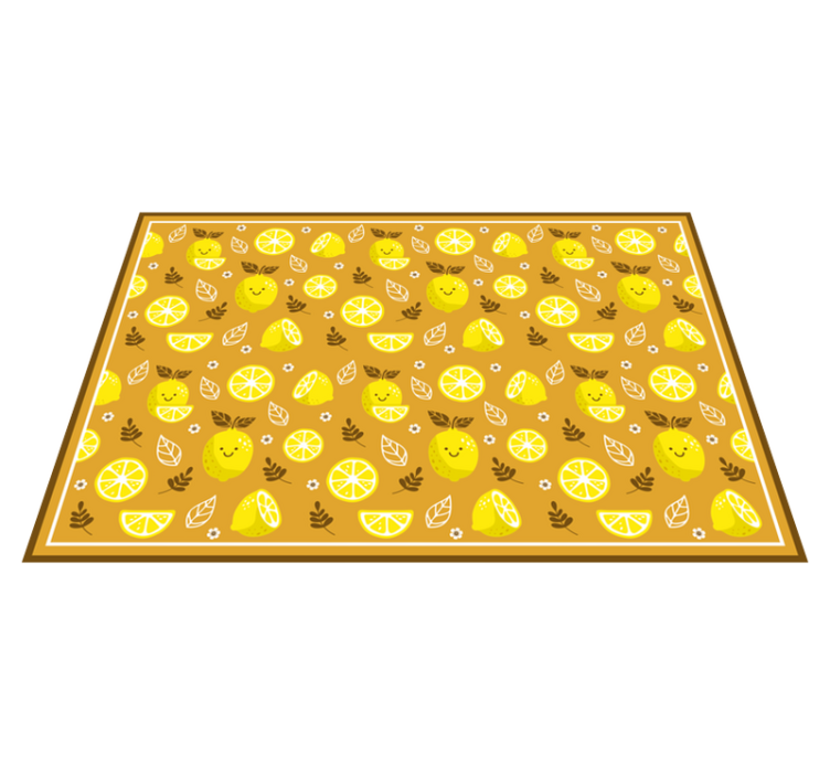 Tapis vinyle cuisine tranche de citron joyeuse - TenStickers