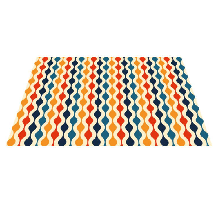Tapis vinyle salon ondes de couleurs courbes - TenStickers