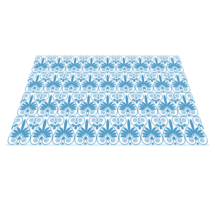 Tapis vinyle carreaux de ciment motif bleu sophistiqué - TenStickers