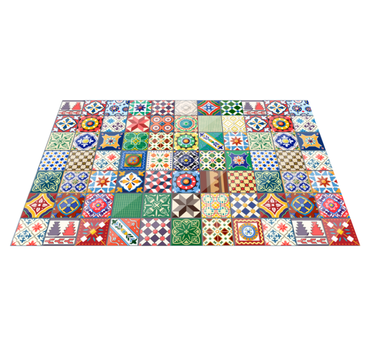Tapis vinyle carreaux de ciment céramique mosaïque vibrante - TenStickers