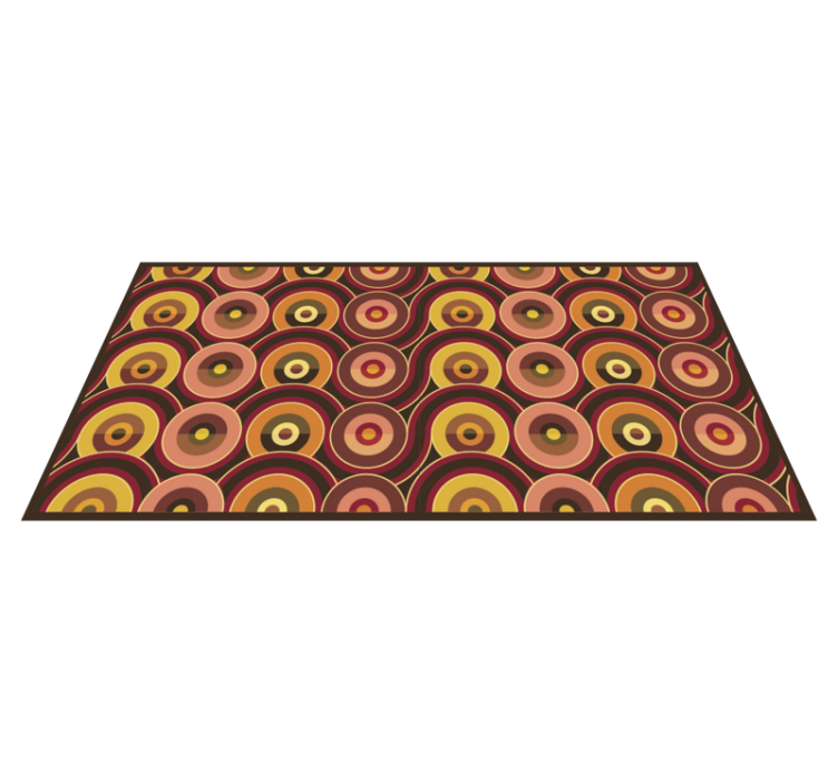 Tapis vinyle rétro cernes bruns vibrants - TenStickers