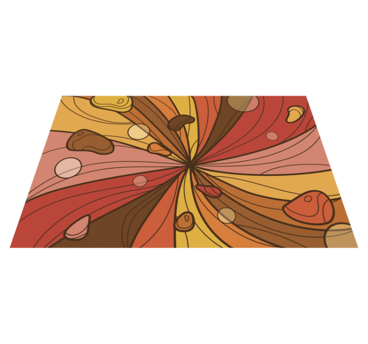 Tapis vinyle rétro fleur tourbillonnante - TenStickers