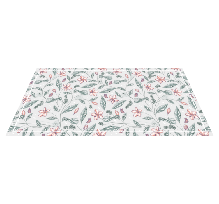 Tapis vinyle fleurs et plantes motif de verdure florale - TenStickers