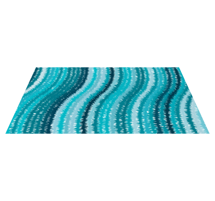 Tapis vinyle textures aqua ondulé - TenStickers