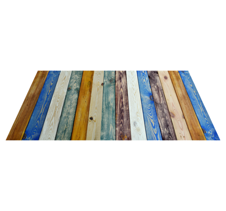 Tapis vinyle imitation parquet planches colorées - TenStickers