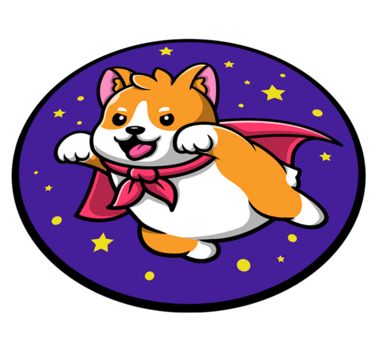 Tapis vinyle pour enfants corgi super-héros - TenStickers