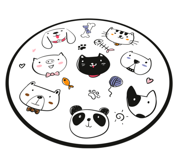 Tapis vinyle chambre bébé expressions de créatures adorables - TenStickers