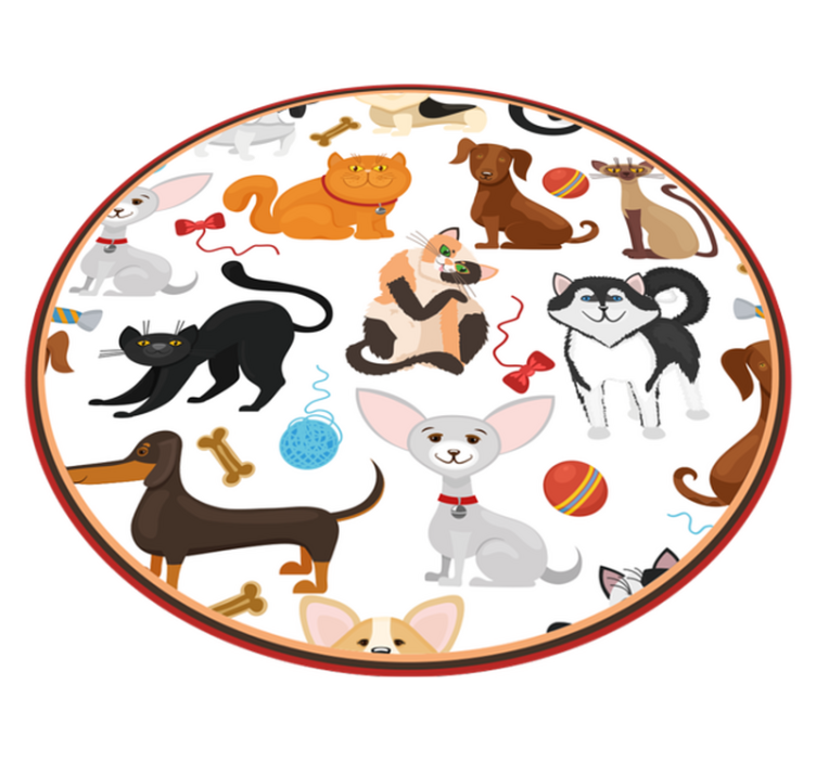 Tapis vinyle pour enfants animaux de compagnie joueurs - TenStickers