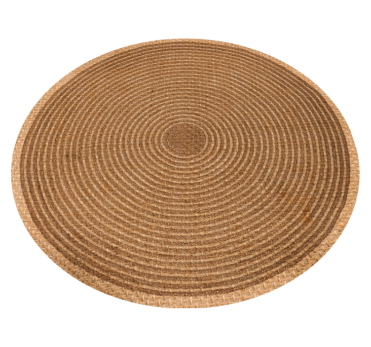 Tapis vinyle chambre tissage circulaire naturel - TenStickers