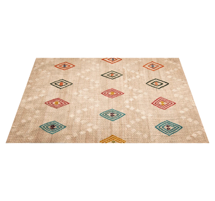 Tapis vinyle carreaux de ciment motif diamant vibrant - TenStickers