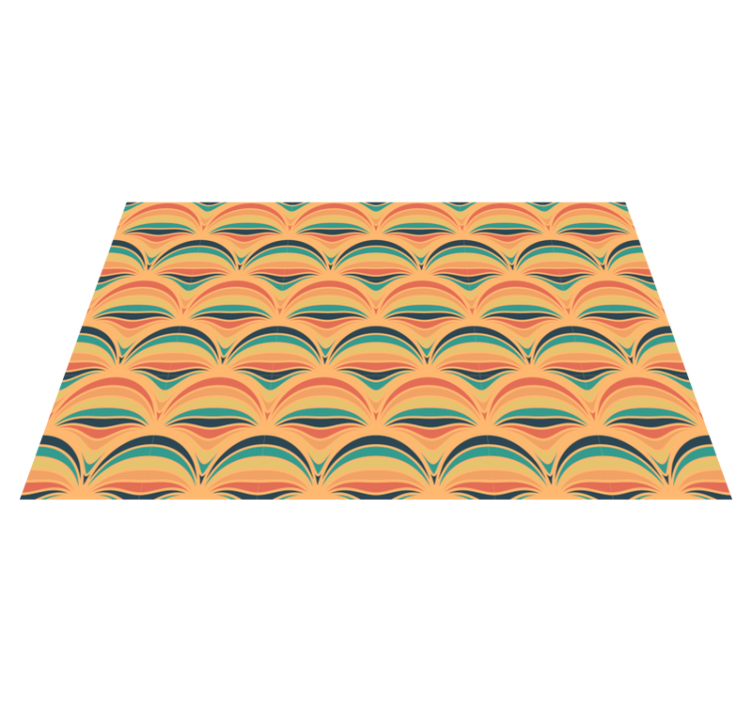 Tapis vinyle rétro motifs de vagues colorés - TenStickers