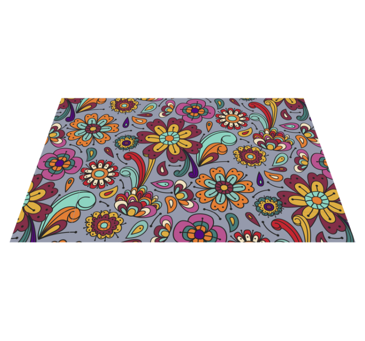 Tapis vinyle fleurs et plantes motifs botaniques vibrants - TenStickers