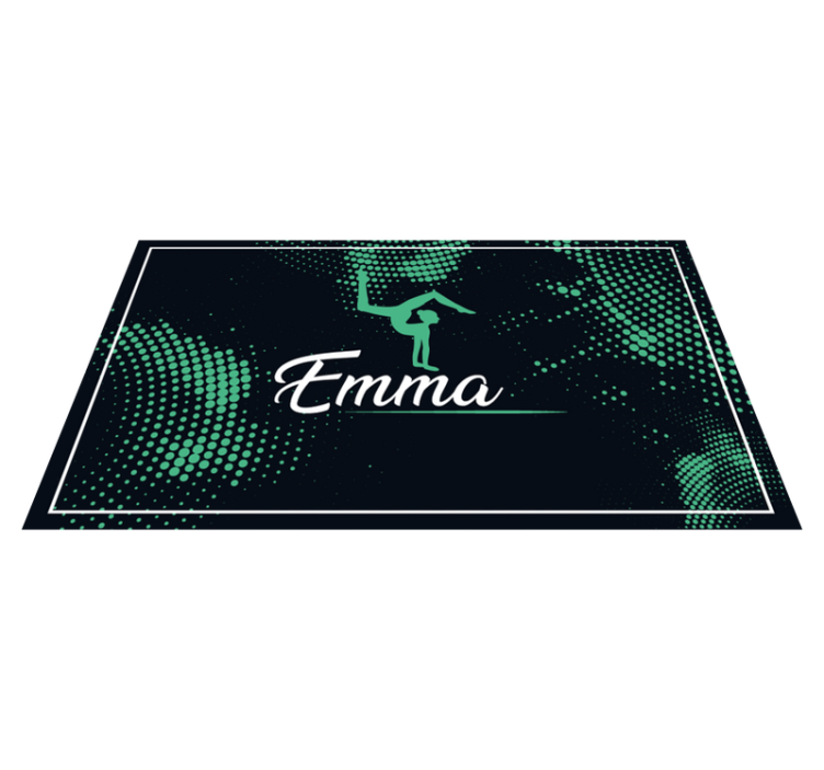 Tapis vinyle chambre gymnastique avec nom - TenStickers