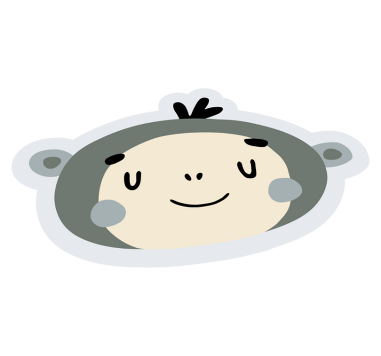 Tapis vinyle chambre bébé visage de singe nordique - TenStickers