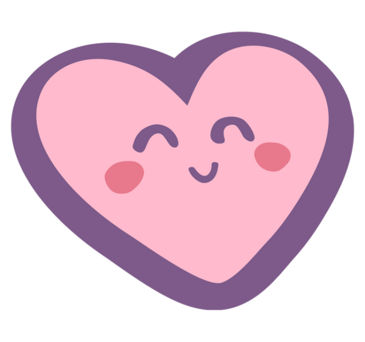 Tapis vinyle pour enfants forme de cœur joyeux - TenStickers