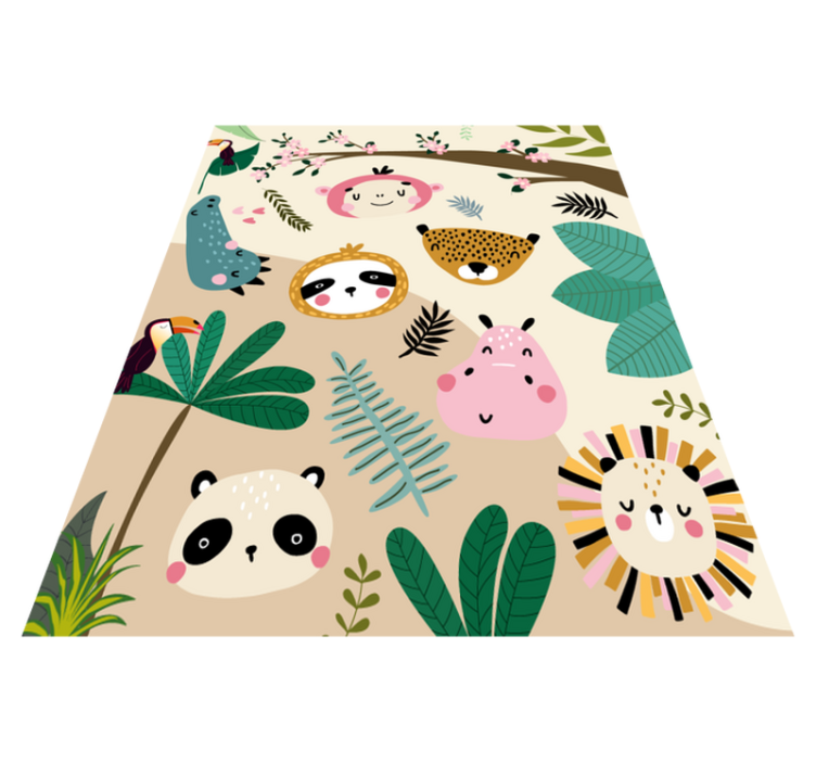 Tapis vinyle chambre bébé modèle d'amis des animaux - TenStickers