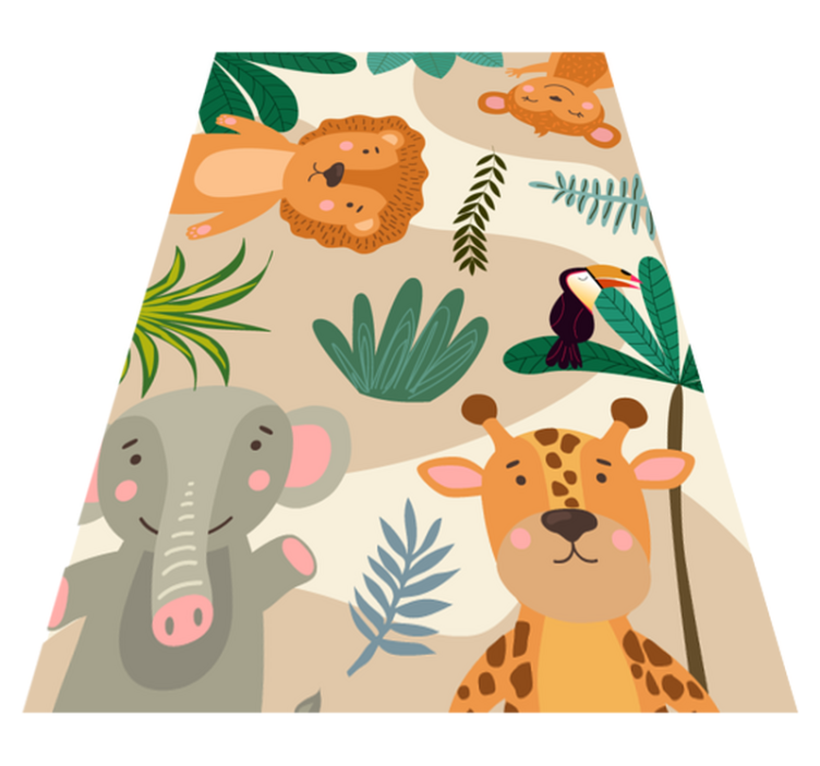 Tapis vinyle chambre bébé amis de la jungle du safari - TenStickers