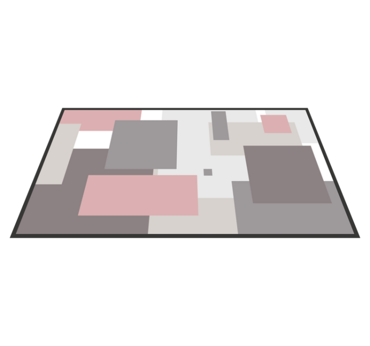 Tapis vinyle salon composition carrée abstraite - TenStickers