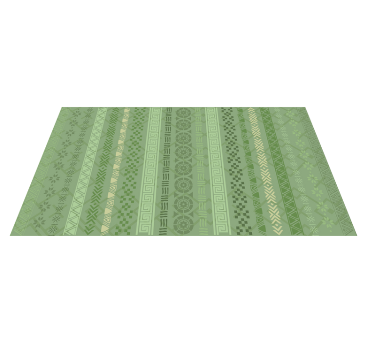Tapis vinyle éthnique motif de feuilles vertes - TenStickers