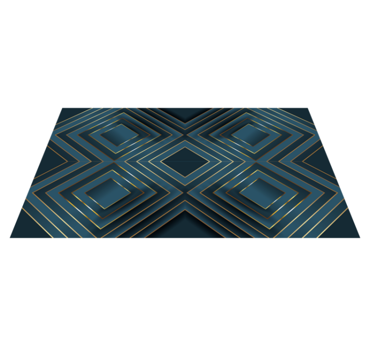 Tapis vinyle design moderne carrés à contour noir - TenStickers