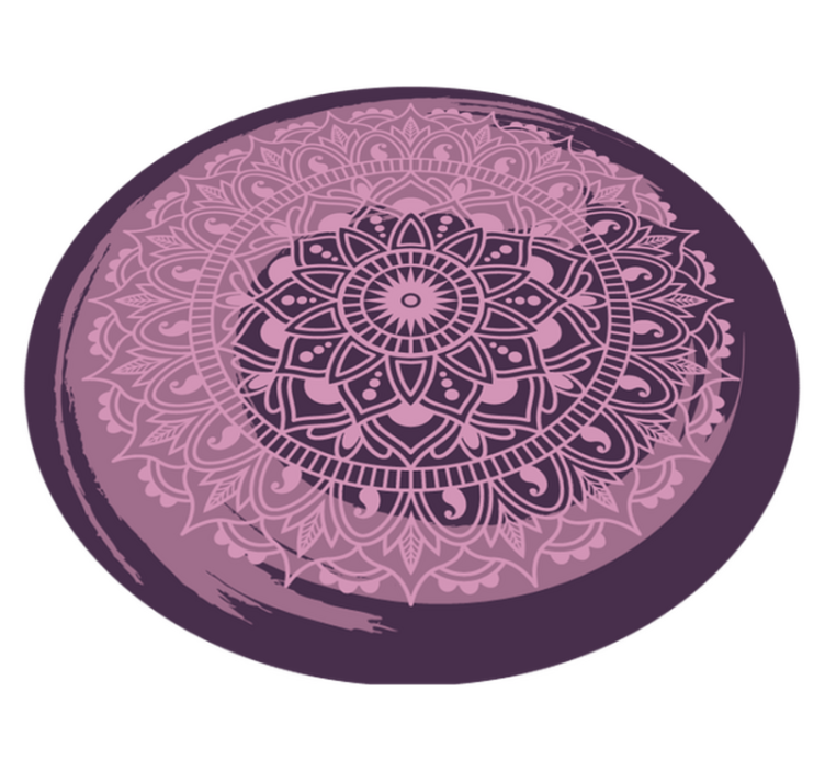 Tapis vinyle mandala motif rose élaboré - TenStickers