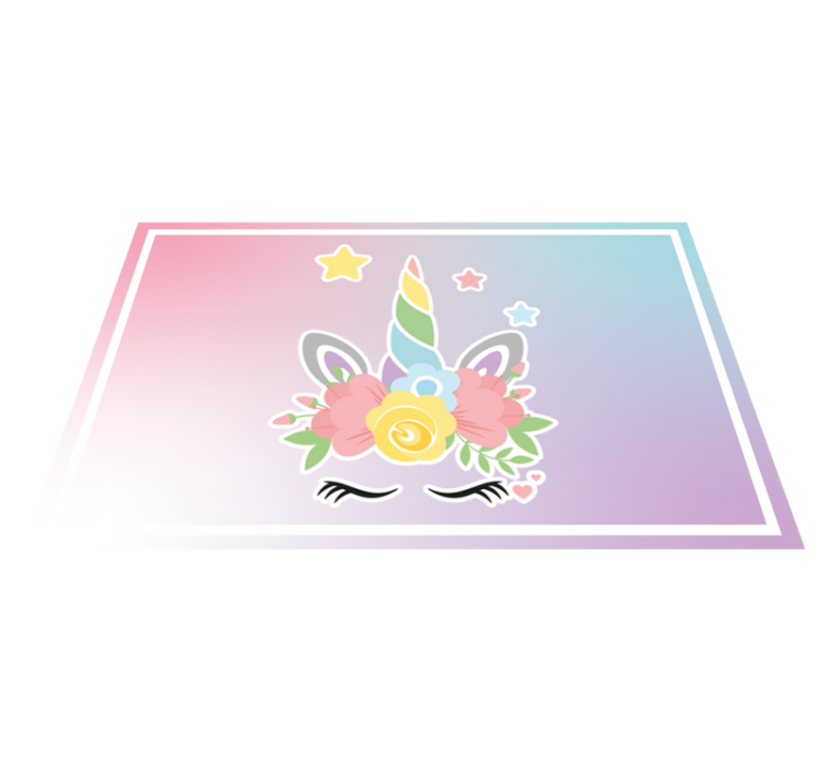 Tapis vinyle pour enfants breloque florale licorne - TenStickers