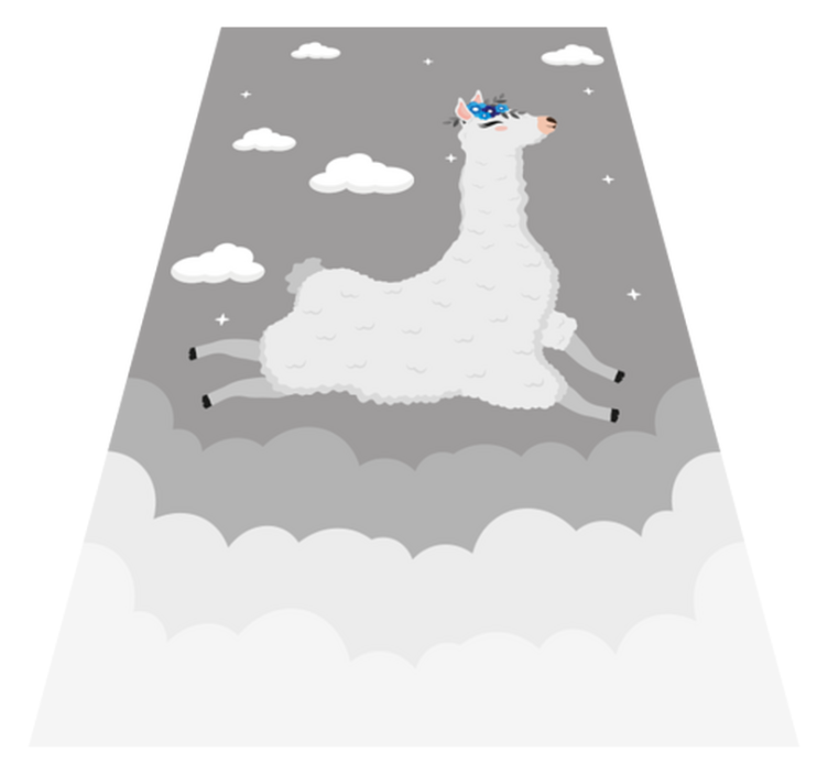Tapis vinyle pour enfants fantaisie de lama animée - TenStickers
