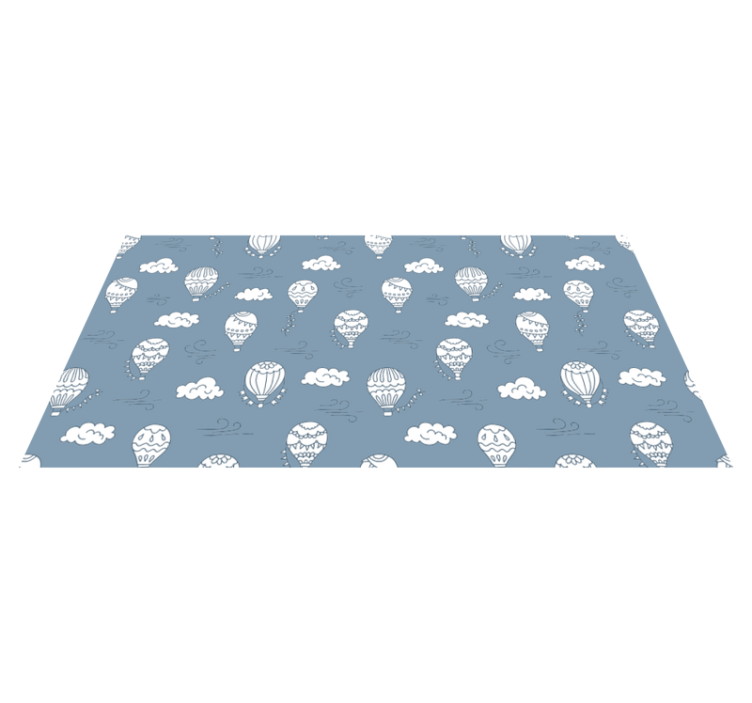 Tapis vinyle pour enfants ballons blancs et bleus - TenStickers