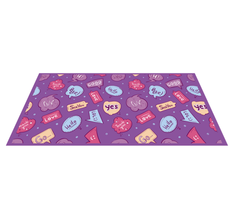 Tapis vinyle citation bulles de messages colorées - TenStickers