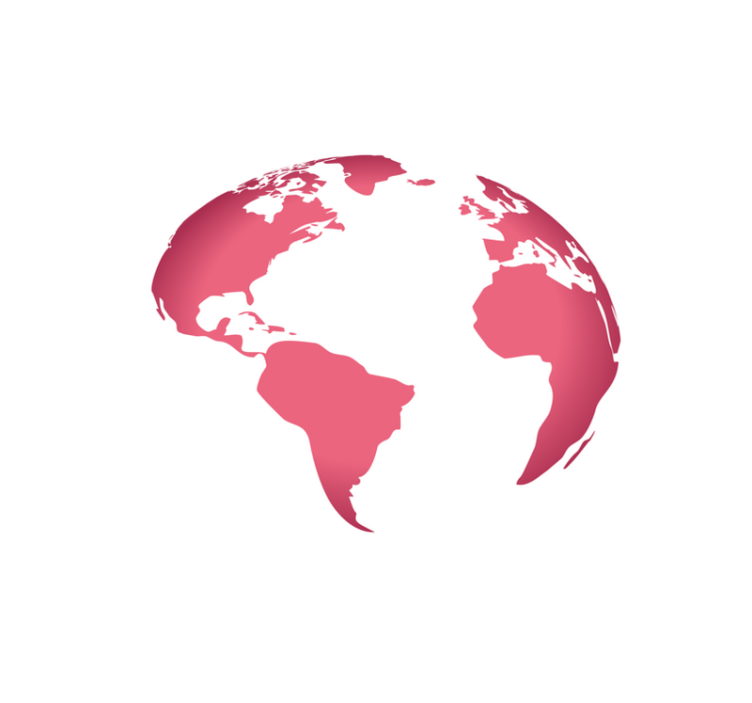 Tapis vinyle carte du monde planisphère rose - TenStickers