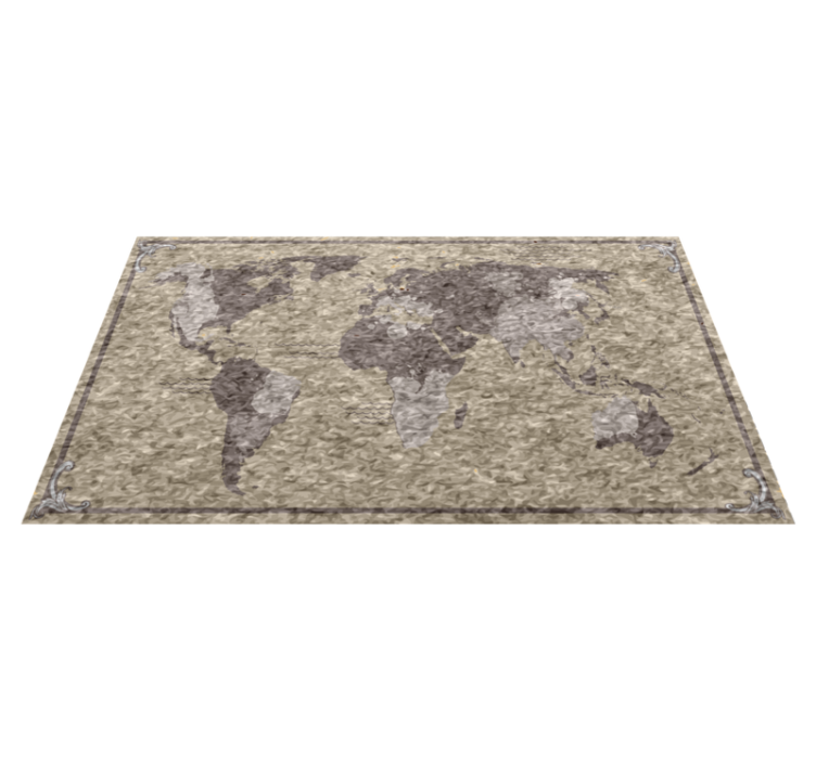 Tapis vinyle carte du monde illustration mondiale - TenStickers