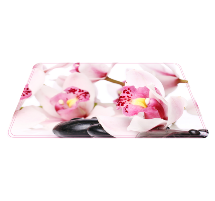 Tapis vinyle fleurs et plantes design orchidée élégant - TenStickers