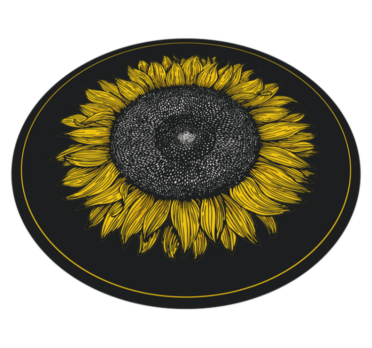 Tapis vinyle fleurs et plantes grand motif de tournesol - TenStickers