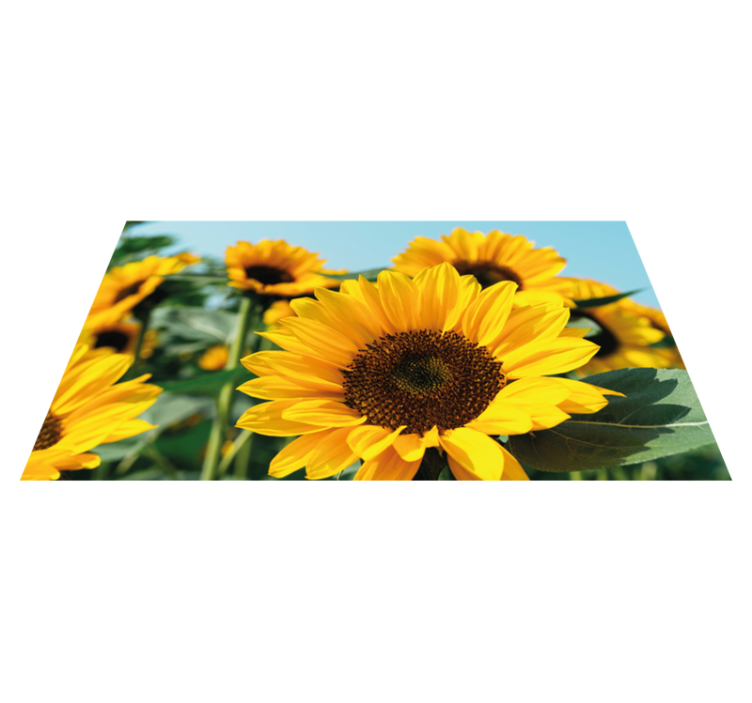 Tapis vinyle fleurs et plantes motif de tournesol lumineux - TenStickers
