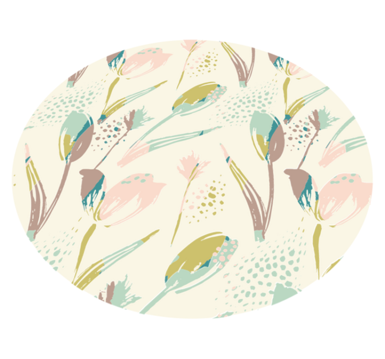 Tapis vinyle fleurs et plantes motifs floraux cercle - TenStickers