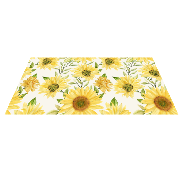 Tapis vinyle fleurs et plantes arrangement tournesols - TenStickers
