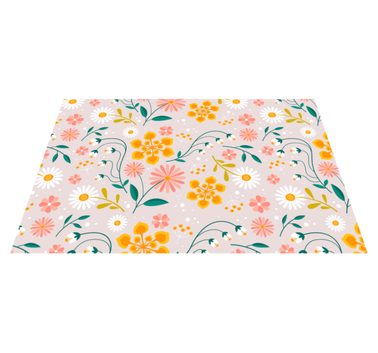 Tapis vinyle fleurs et plantes design champ de marguerites - TenStickers