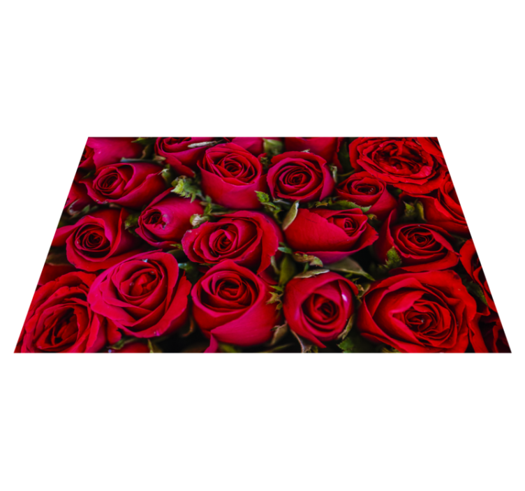 Tapis vinyle entrée roses rouges vibrantes - TenStickers
